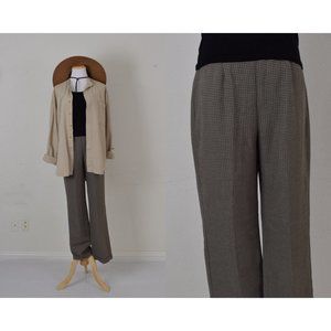 Vintage 90s Micro Plaid‎ Mid-Rise Tabbed Trousers | 28 waist